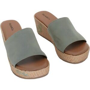 Style & Co. Sage Green Slide Wedge Sandals